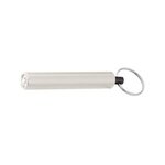 Mini Cylinder LED Flashlight Key Tag - Silver