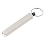 Mini Cylinder LED Flashlight Key Tag - Silver