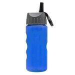 Mini Mountain 22 oz Bottle with Flip Straw Lid - Transparent Blue
