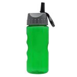 Mini Mountain 22 oz Bottle with Flip Straw Lid - Transparent Green