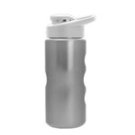 Mini Peak - 22 oz. Metalike Bottle -Drink Thru Lid Digital - Metallic Silver