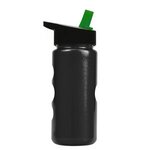 Mini Peak - 22 oz. Metalike Bottle w/ Flip Straw Lid-Digital - Metallic Black