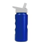 Mini Peak - 22 oz. Metalike Bottle w/ Flip Straw Lid-Digital - Metallic Blue