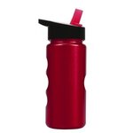 Mini Peak - 22 oz. Metalike Bottle w/ Flip Straw Lid-Digital - Metallic Red
