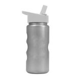 Mini Peak - 22 oz. Metalike Bottle w/ Flip Straw Lid-Digital - Silver