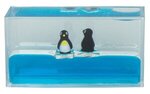 Mini Penguin Liquid Wave Paperweight -  