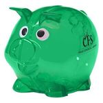 Mini Plastic Piggy Bank - Translucent Green