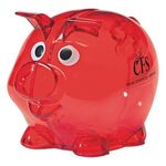 Mini Plastic Piggy Bank - Translucent Red