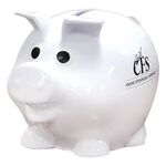 Mini Plastic Piggy Bank - White