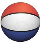 Mini Rubber Basketball Two Color 5" - Red-white-blue