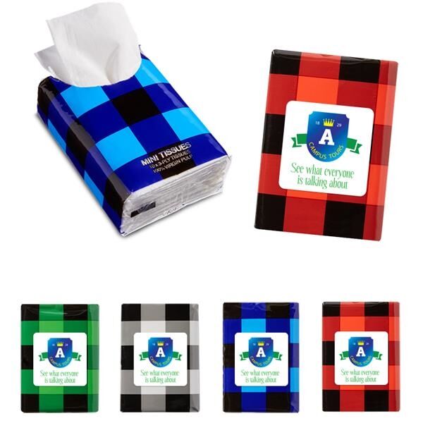 Main Product Image for Promotional Mini Tissue Packet - Buffalo Plaid