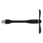 Mini USB Fan With 3-Way Connector - Black