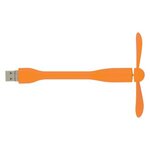 Mini USB Fan With 3-Way Connector - Orange