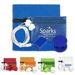 Mobile Tech Auto and Home Accessory Kit in Carabiner Pouch - Translucent Blue