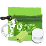 Mobile Tech Auto and Home Accessory Kit in Carabiner Pouch - Translucent Lime