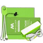 Mobile Tech Power Bank Accessory Kit w/ Cloth in Cinch Pouch -  