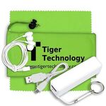 Mobile Tech Power Bank Accessory Kit with Earbuds in Pouch -  