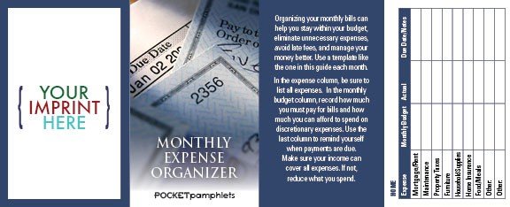Main Product Image for Monthly Expense Organizer Pocket Pamphlet