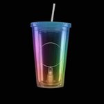 Multi Color Light Up Travel Cup with Round Insert - Multi Color