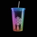 Multi Color Light Up Travel Cup with Snowflake Insert -  