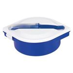 Multi-Compartment Food Container With Utensils - Blue