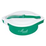 Multi-Compartment Food Container With Utensils - Green