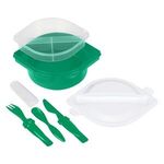 Multi-Compartment Food Container With Utensils -  