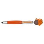 Multi-Culture MopTopper (TM) Screen Cleaner with Stylus Pen - Orange