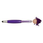 Multi-Culture MopTopper (TM) Screen Cleaner with Stylus Pen - Purple