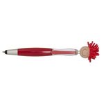 Multi-Culture MopTopper (TM) Screen Cleaner with Stylus Pen - Red