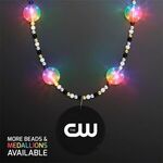 Multicolor Light Beads Necklace with Black Medallion - Multi Color