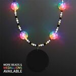 Multicolor Light Beads Necklace with Black Medallion -  