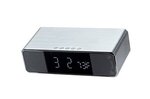 Mystic Alarm Clock with Wireless Speaker & Wireless Charger - Light Silver
