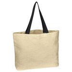 Natural Cotton Canvas Tote Bag - Black