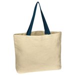 Natural Cotton Canvas Tote Bag - Navy