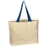 Natural Cotton Canvas Tote Bag - Royal Blue