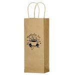 Natural Kraft 1-Bottle Wine Bag - Flexo Ink -  