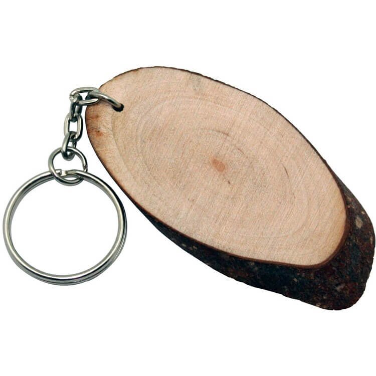 Main Product Image for Natural Oval Wood Keyring