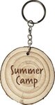 Natural Wood with Rings Keyring -  