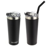NAYAD Trouper 22oz Stainless Double Wall Tumbler with Str - Black