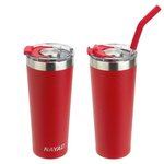 NAYAD Trouper 22oz Stainless Double Wall Tumbler with Str - Red
