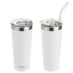 NAYAD Trouper 22oz Stainless Double Wall Tumbler with Str - White
