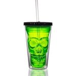 Neon Green LED Skull Cup -  