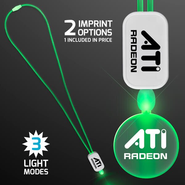 Main Product Image for Neon Lanyard with Acrylic Circle Pendant - Green