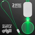 Neon Lanyard with Acrylic Circle Pendant - Green -  