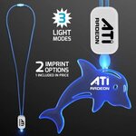 Neon Lanyard with Acrylic Dolphin Pendant - Blue -  