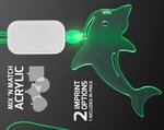 Neon Lanyard with Acrylic Dolphin Pendant - Green - Green