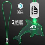 Neon Lanyard with Acrylic Dolphin Pendant - Green -  