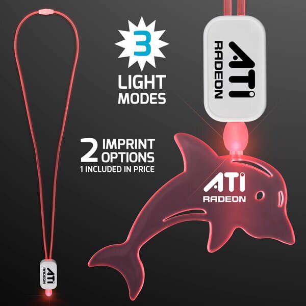 Main Product Image for Neon Lanyard with Acrylic Dolphin Pendant - Red