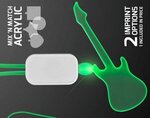 Neon Lanyard with Acrylic Guitar Pendant - Green - Green